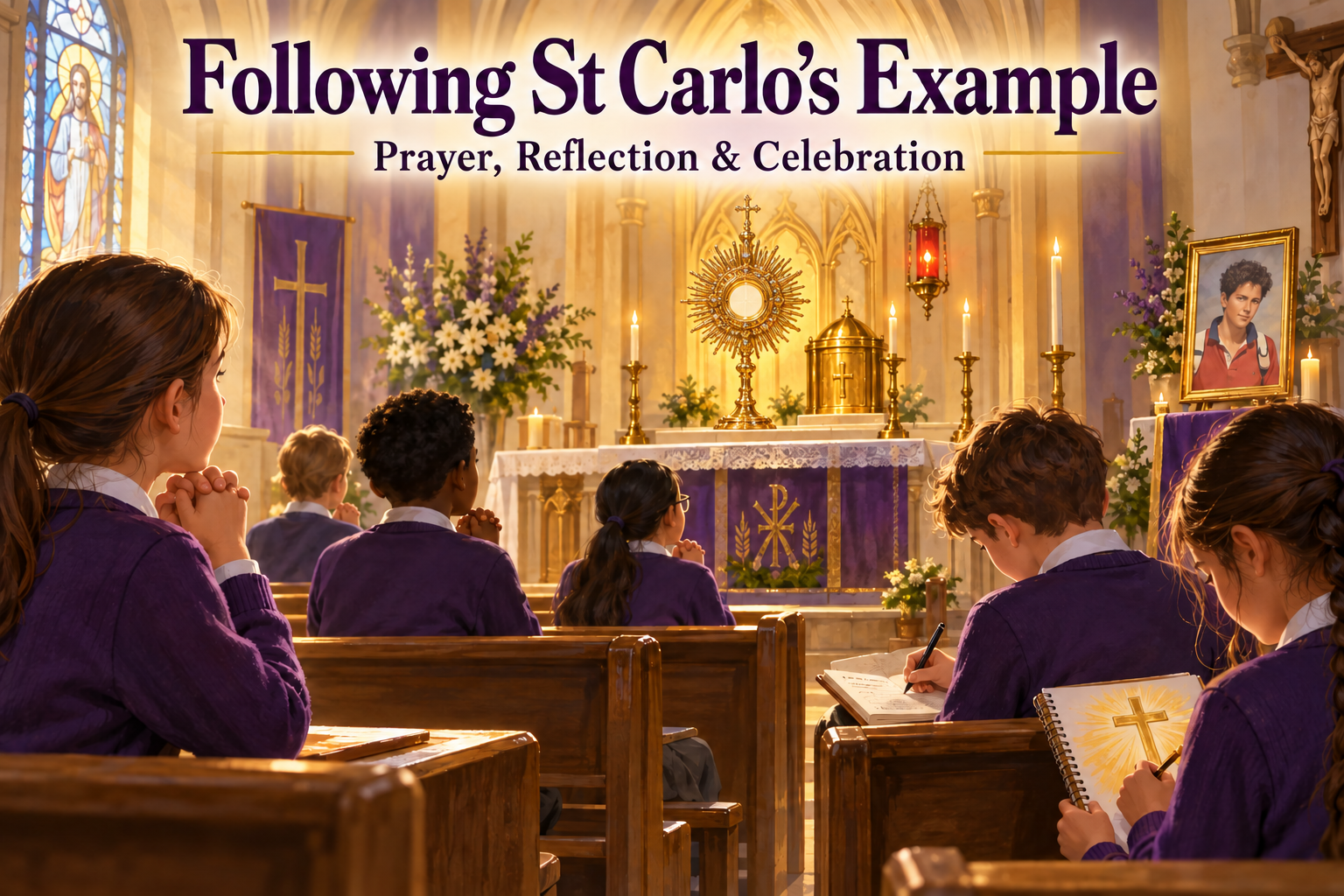 Following St Carlo’s example: prayer and celebration 💜💛